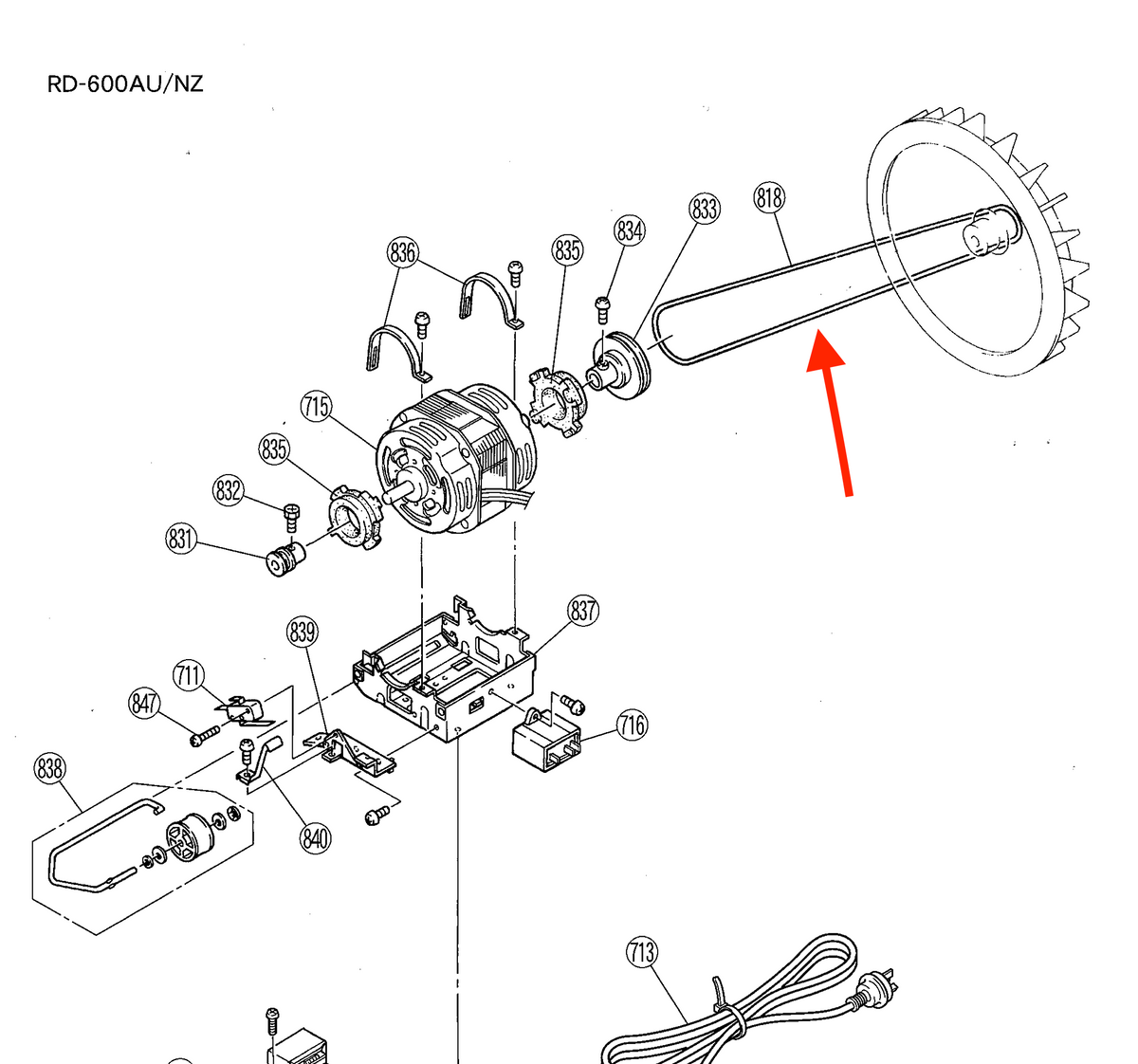 Rinnai Belt Gas Dryer Rd-600Au/Nz P/N 94298014 Spare Part