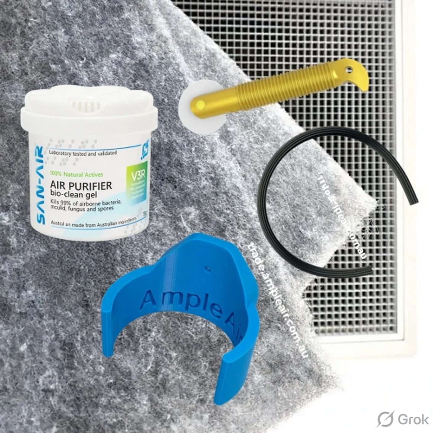 Ducted Air Conditioner Filter Kit inc. Spline Roller, Rubber & Air Purifier / Sanitiser
