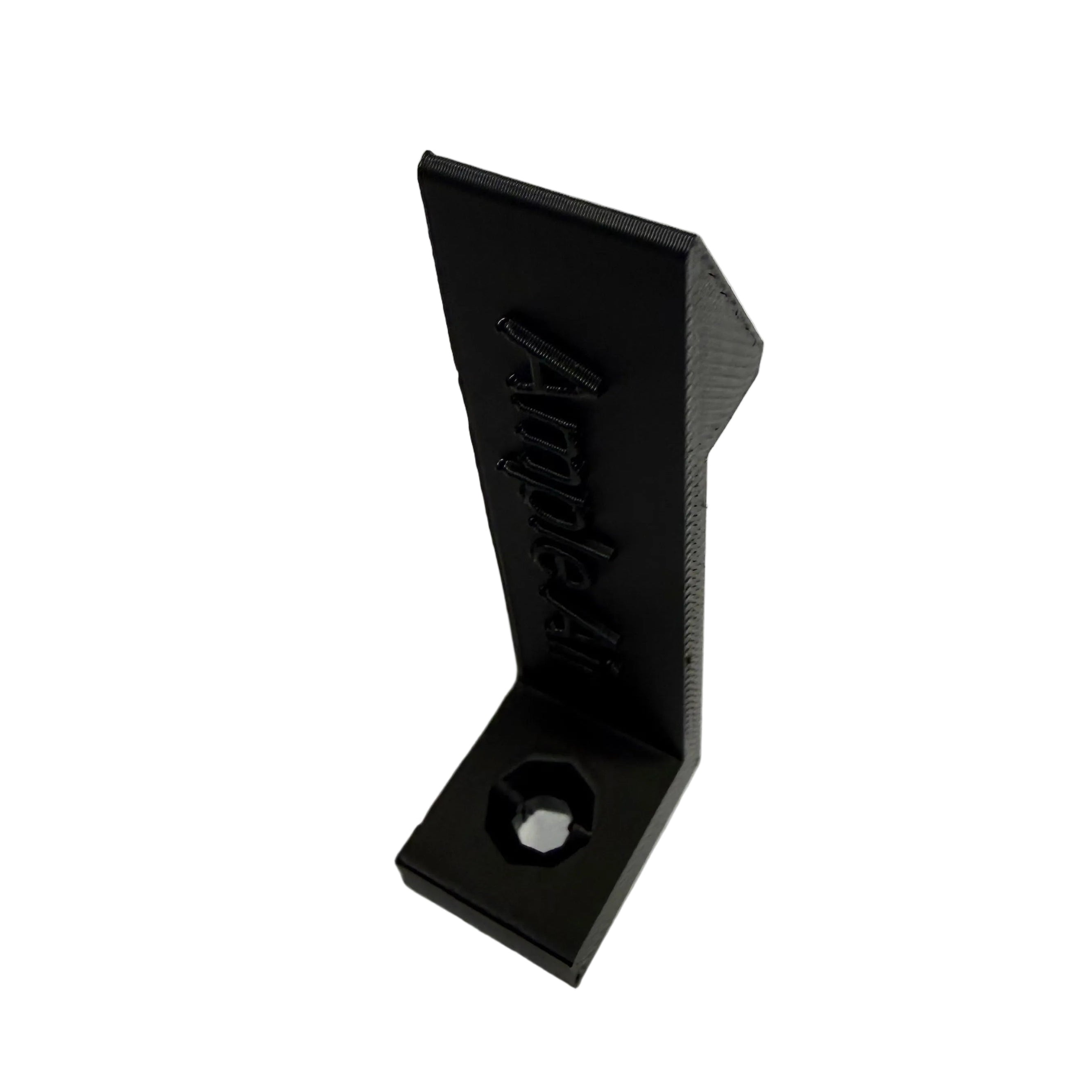 Black metal bracket with 'AmpleAir' branding on a white background