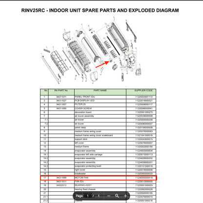 Rinnai - MOTOR FAN IDU 25C 34C P/N 84002077
