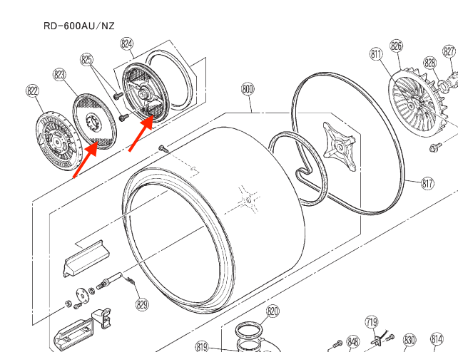 Filter Kit Rinnai Gas Dryer Rd-600 Spare Part