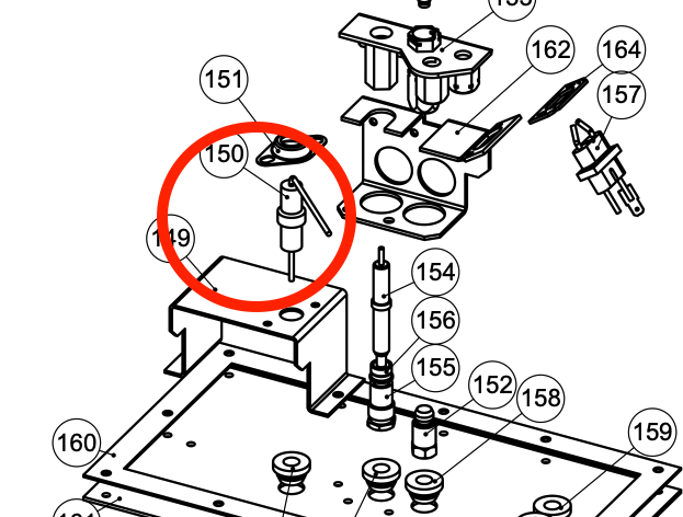 Rinnai Part # 90189962: Flame Rod Rhfe1250 Spare