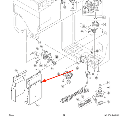 Rinnai PCB Main 50C A/AM Series P/N 92099702 Spare Part