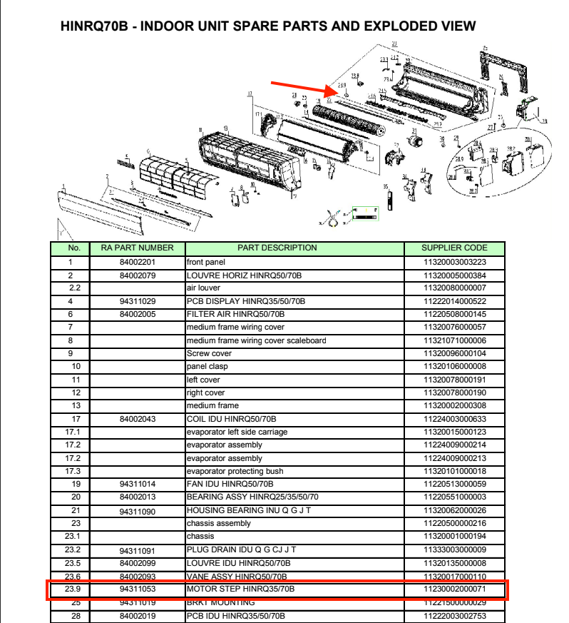 Rinnai MOTOR STEP HINRQ35/50/70B P/N 94311053