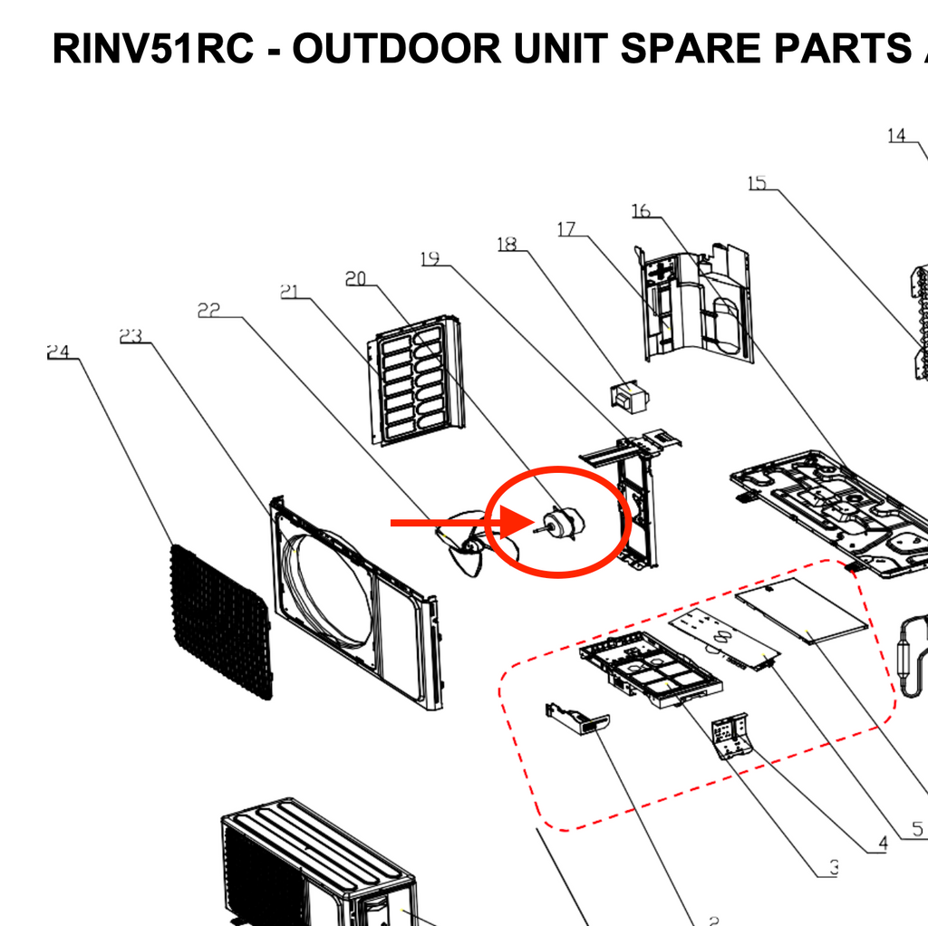 Rinnai Motor Fan ODU P/N 94311067