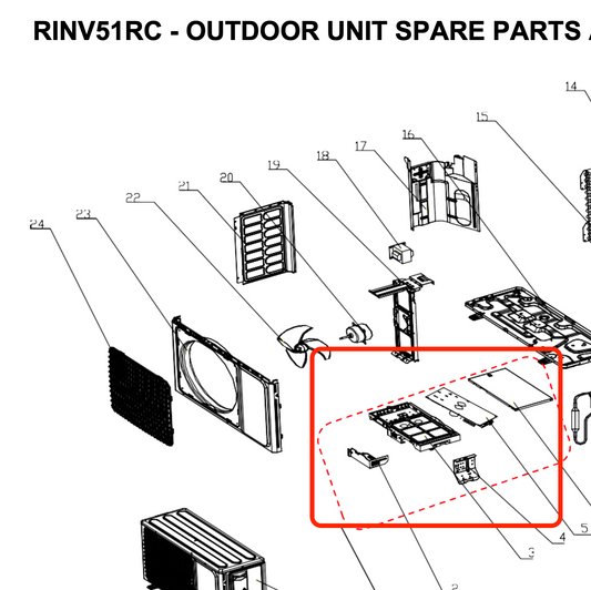Rinnai RINV51RCMPC Outdoor Main PCB P/N 94311157
