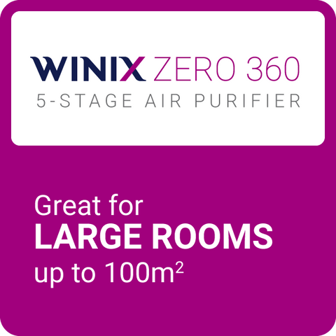 Winix Zero+ 360 5-Stage WiFi Air Purifier size & capacity
