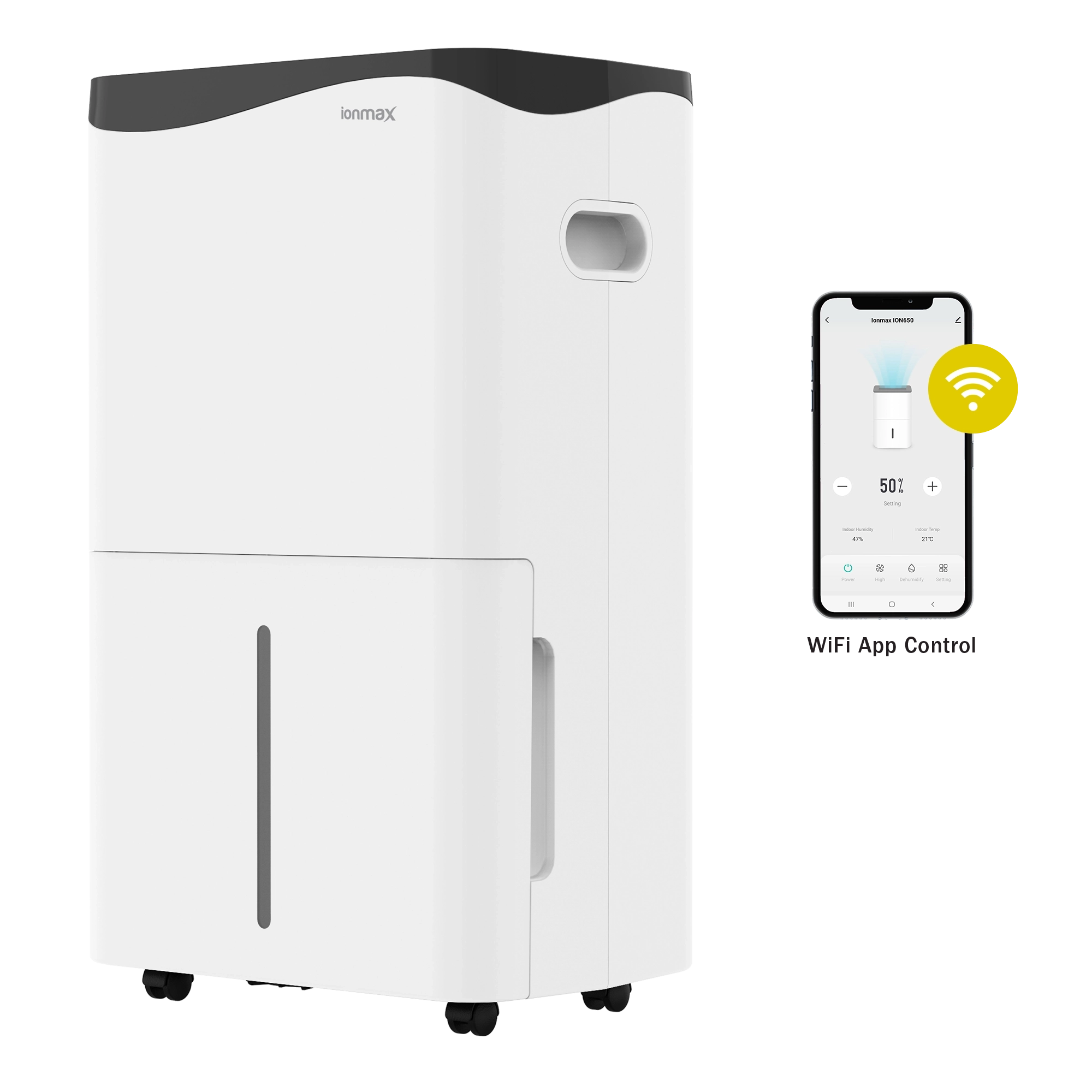 Ionmax Rhine ION650 50L Compressor Dehumidifer app