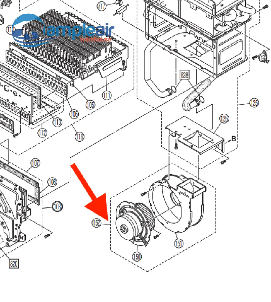 Rinnai 92099688: Combustion Fan A Series Builders Model B26 Spare Part