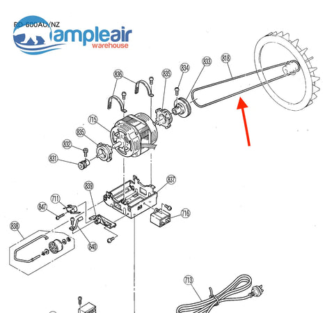 Rinnai Belt Gas Dryer Rd-600Au/Nz P/N 94298014 Spare Part