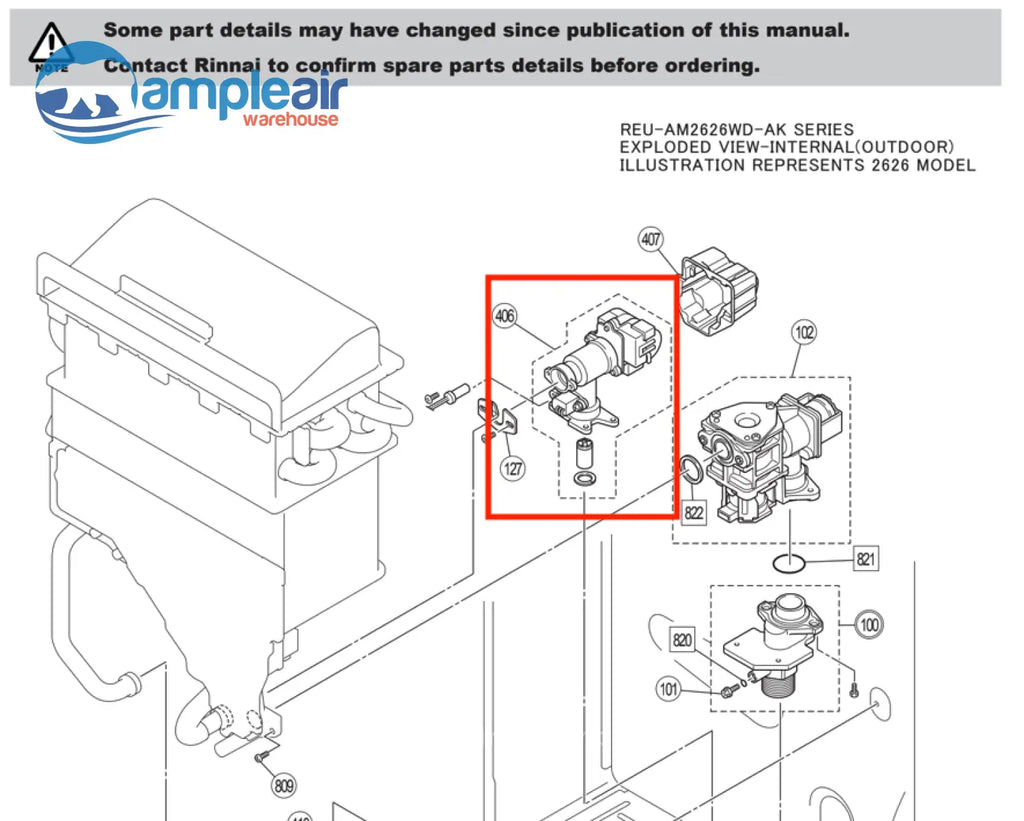 Rinnai Water Flow assy A series P/N 92099694